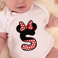 disney letter name combination minnie mouse alphabet font bow a b c d e graphic harajuku baby girl onesie newborn clothes