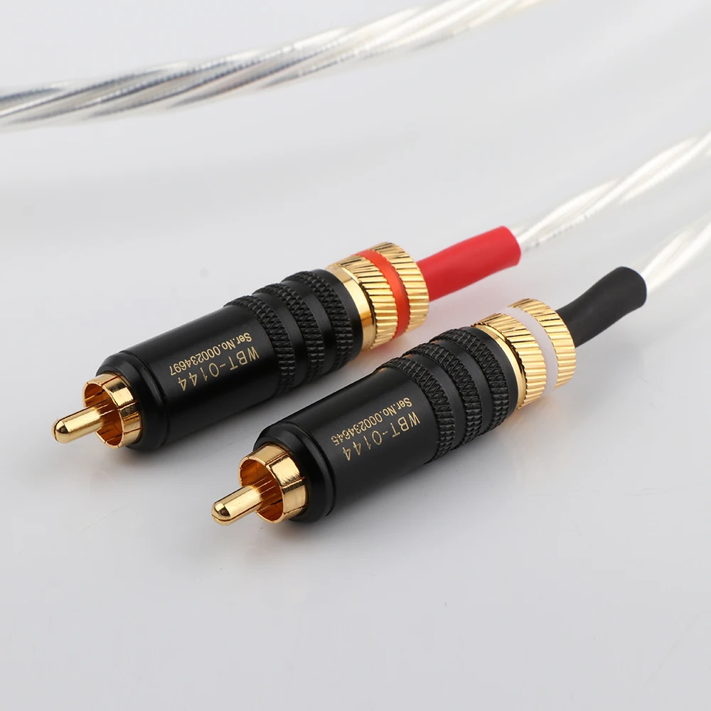 Odin посеребренный провод от 2RCA до 3 5 мм аудио кабель HiFi стерео AUX Jack Y сплиттер для