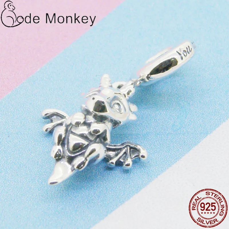 CodeMonkey хит продаж Стерлинговое Серебро 100% пробы амулеты летающего дракона бусины