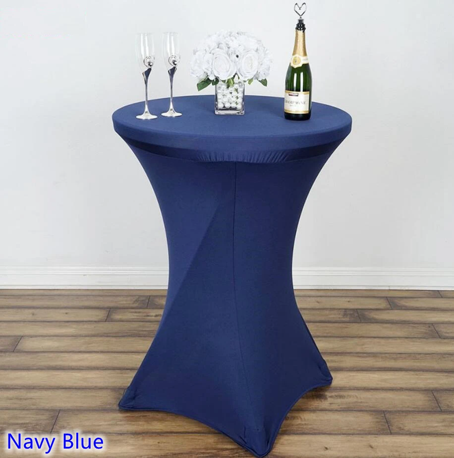 Темно синий цвет чехол для стола из спандекса Коктейльная скатерть лайкра