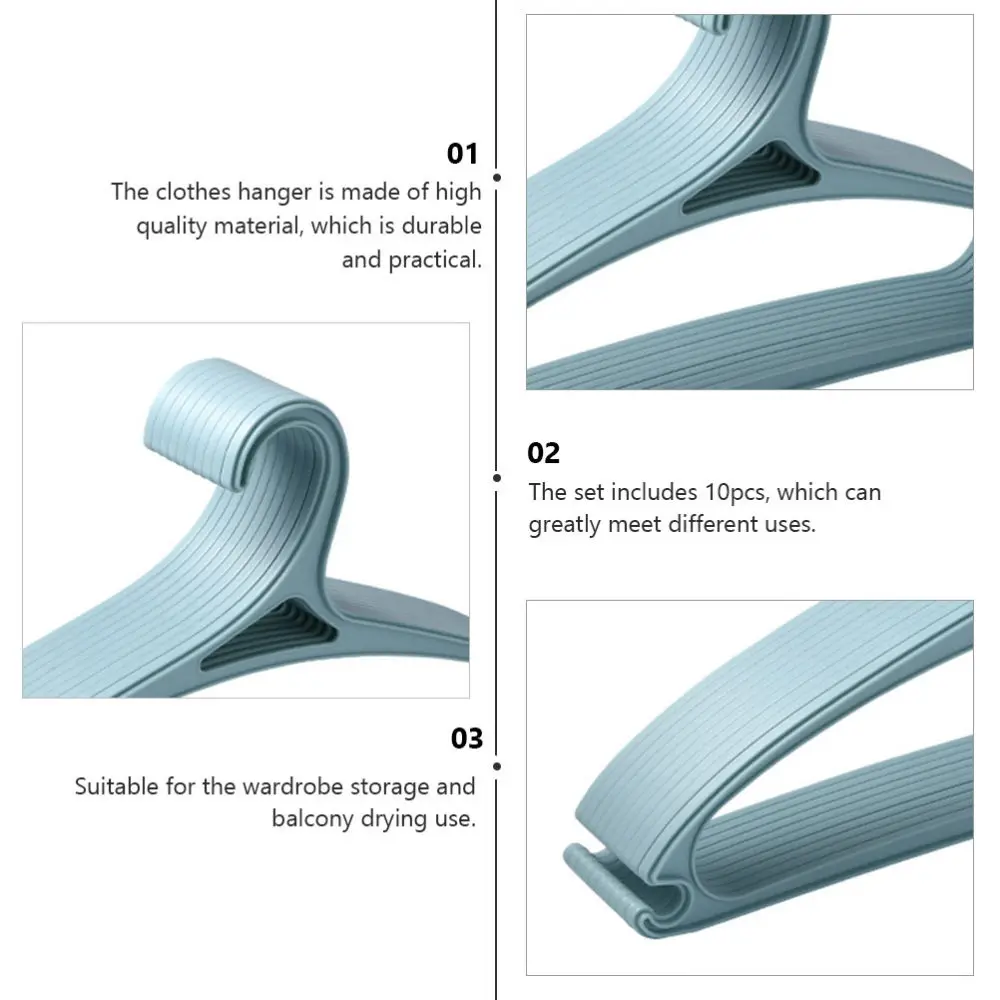 

10pcs Non-skid Clothes Hanger Household Clothes Holder Storage Hanger