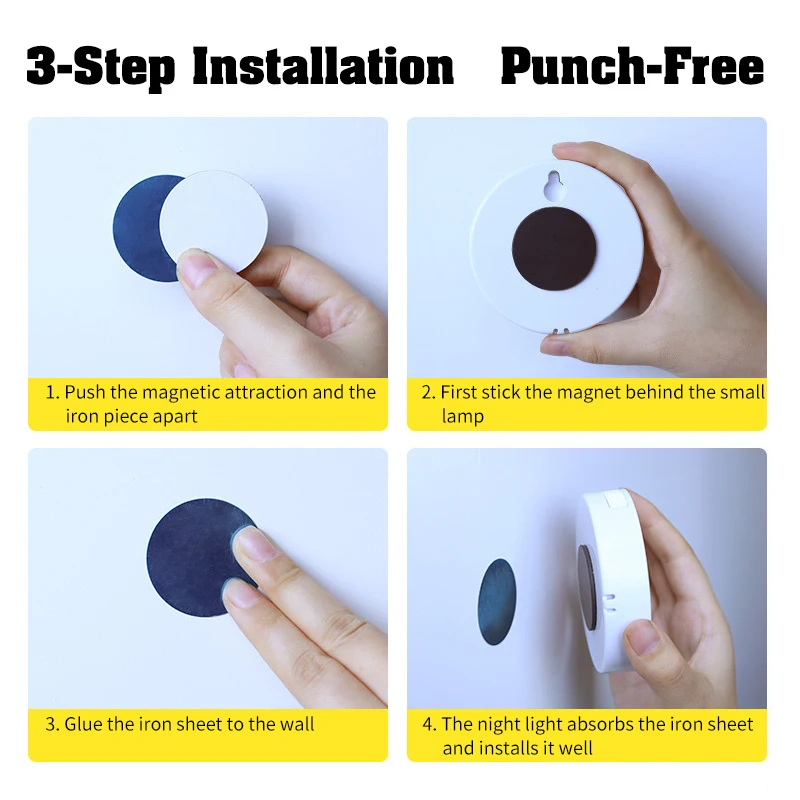 Беспроводной светодиодный Ночной светильник движения Сенсор 3-5 м USB