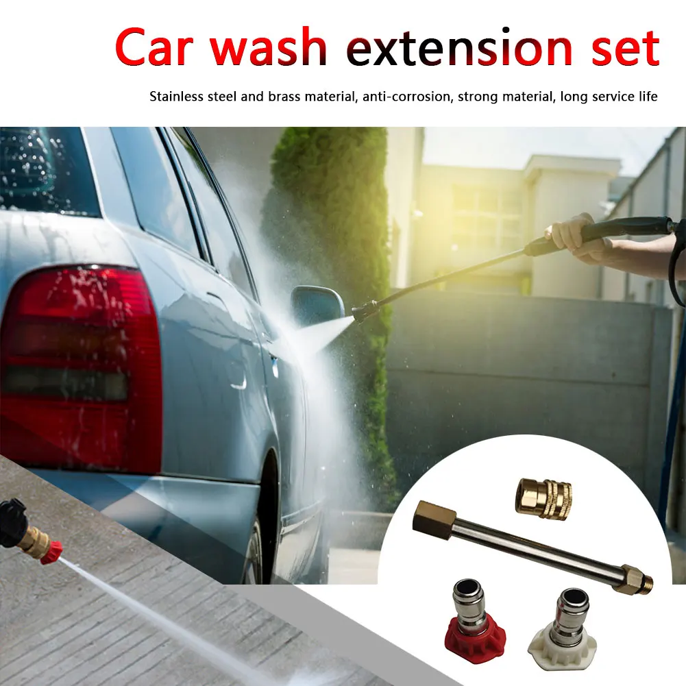 

High Pressure Washer Spray Car Washing Water Gun Extension Wand Kit Connector Spray Bottle Car Cleaning Tool Set