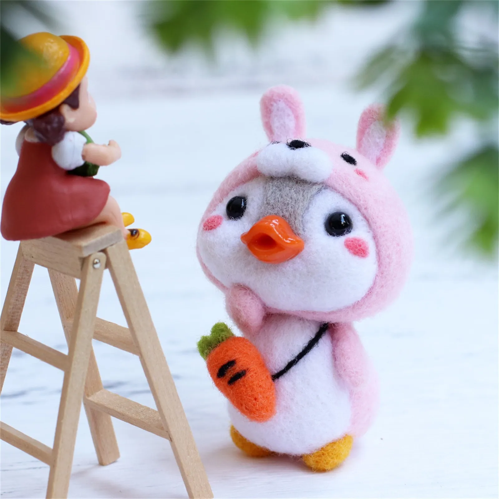 

Cute Penguin Pattern Handmade DIY Poke Wool Felts Material Production Package Plush Toy Stuffed Doll For Kids Children