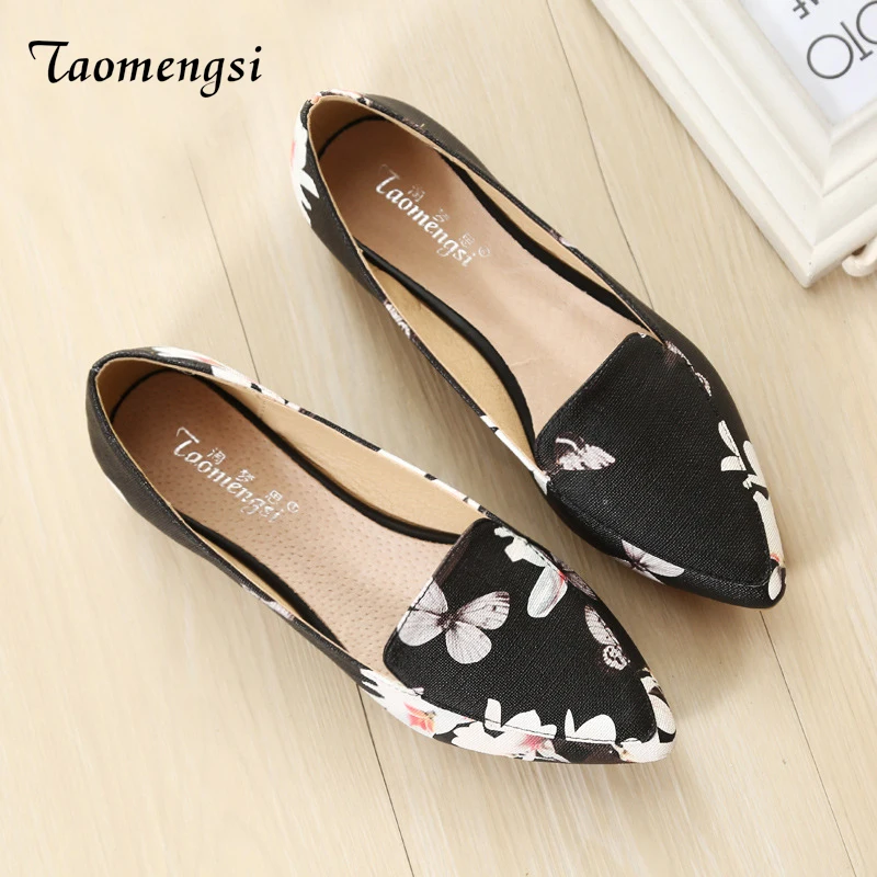 Женские туфли с бантом Taomengsi повседневные на плоской подошве круглым носком и