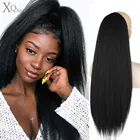 Парик XQ Yaki, кудрявый, кудрявый, конский хвост, регулируемая лента, Женский гребень, синтетический конский хвост, удлинитель волос, волосы для косплея