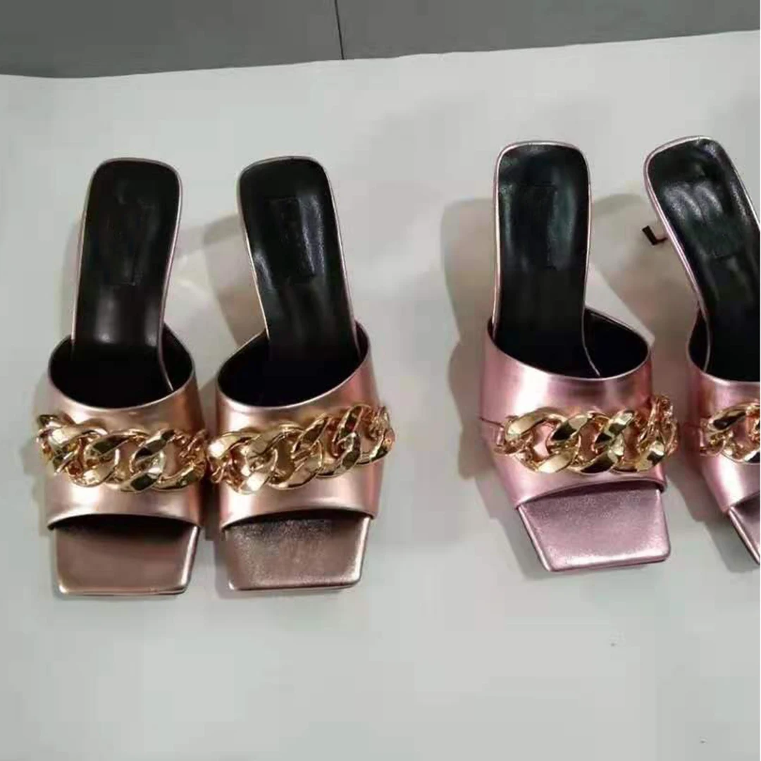 

Красочные кожаные сандалии Vallu в новом стиле, модные сандалии с цепочкой высокого качества, лето 2021