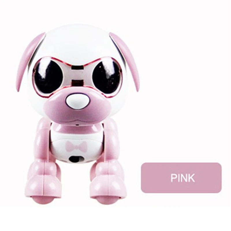 pink Умный робот, собака, электронный щенок, домашние животные, игрушки для детей, Nductive Touch, интеллектуальное взаимодействие, Веселый плеймат, звук, гибкая запись - Color: pink