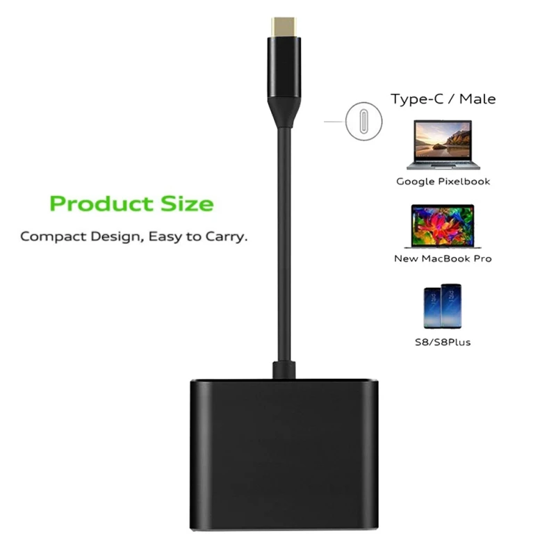 Type C USB 3,1-USB-C 4K HDMI USB 3,0 кабель-адаптер 3 в 1 концентратор для Macbook Pro