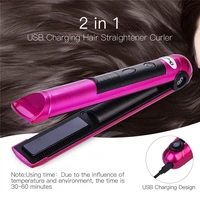hair straightener professional ceramic flat iron negative ion heating portable usb charging led display hair styling tool