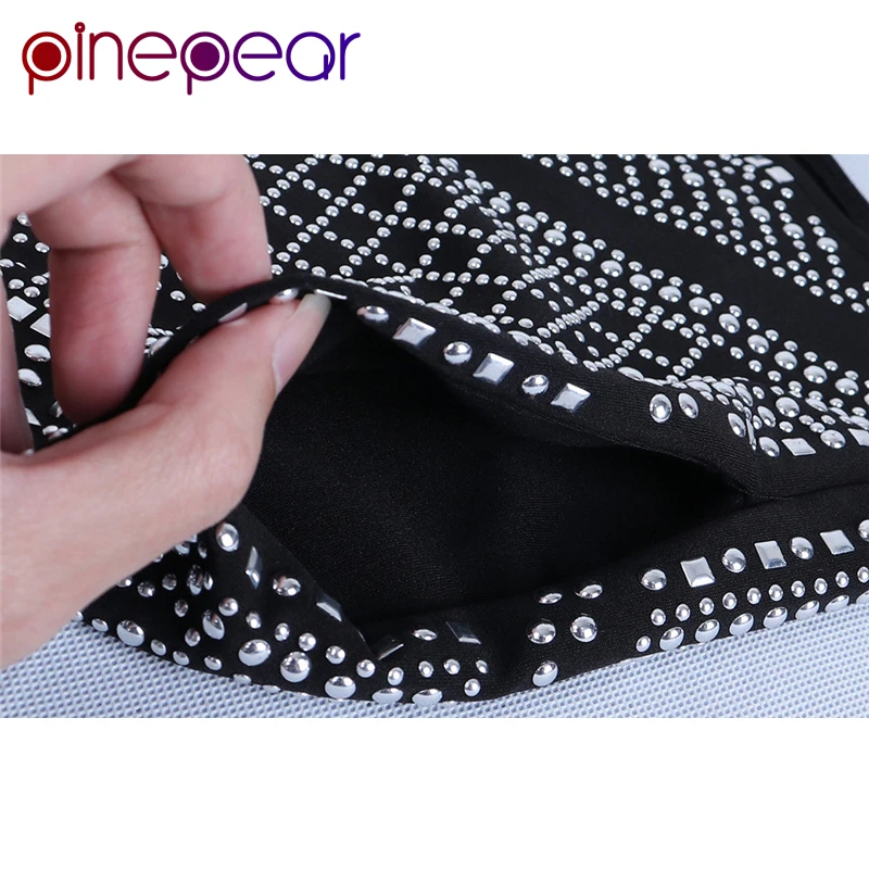 Укороченный топ с длинными рукавами и шорты PinePear блестками стразами комплект из 2