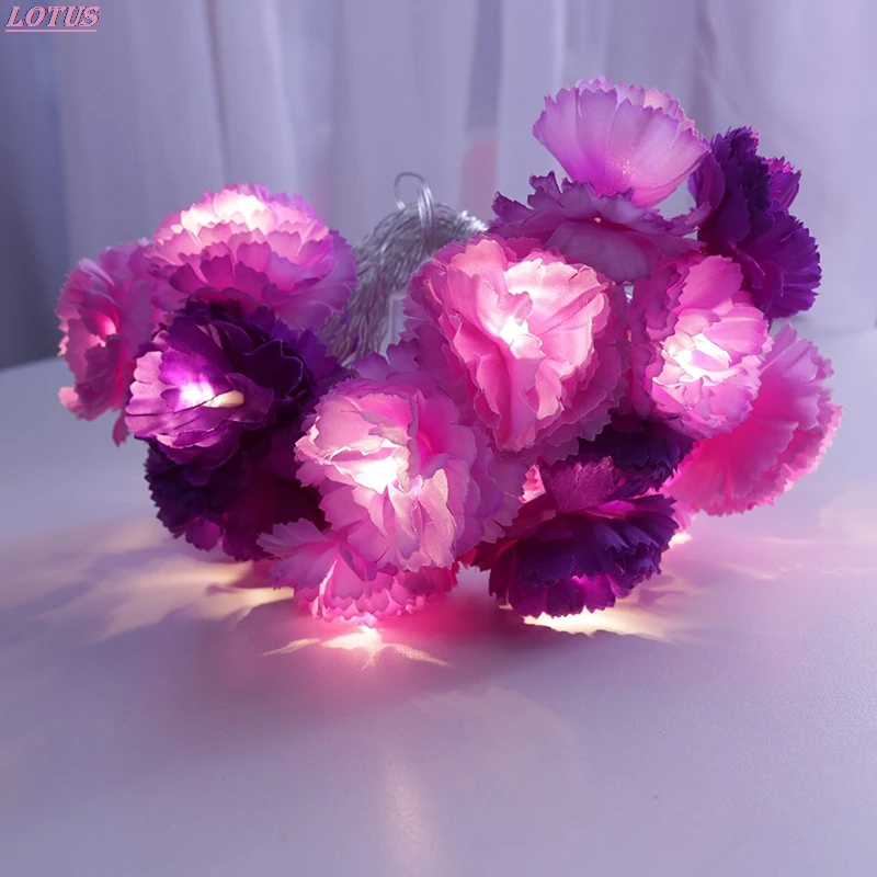 

Led purple string light simulation rose flower string lamp wedding decoration