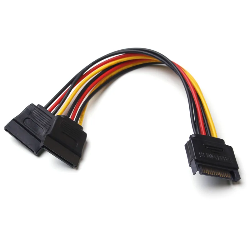 SATA 15pin сплиттер питания кабель 15 Pin штекер для последовательного ATA x 2 Female Y жесткий