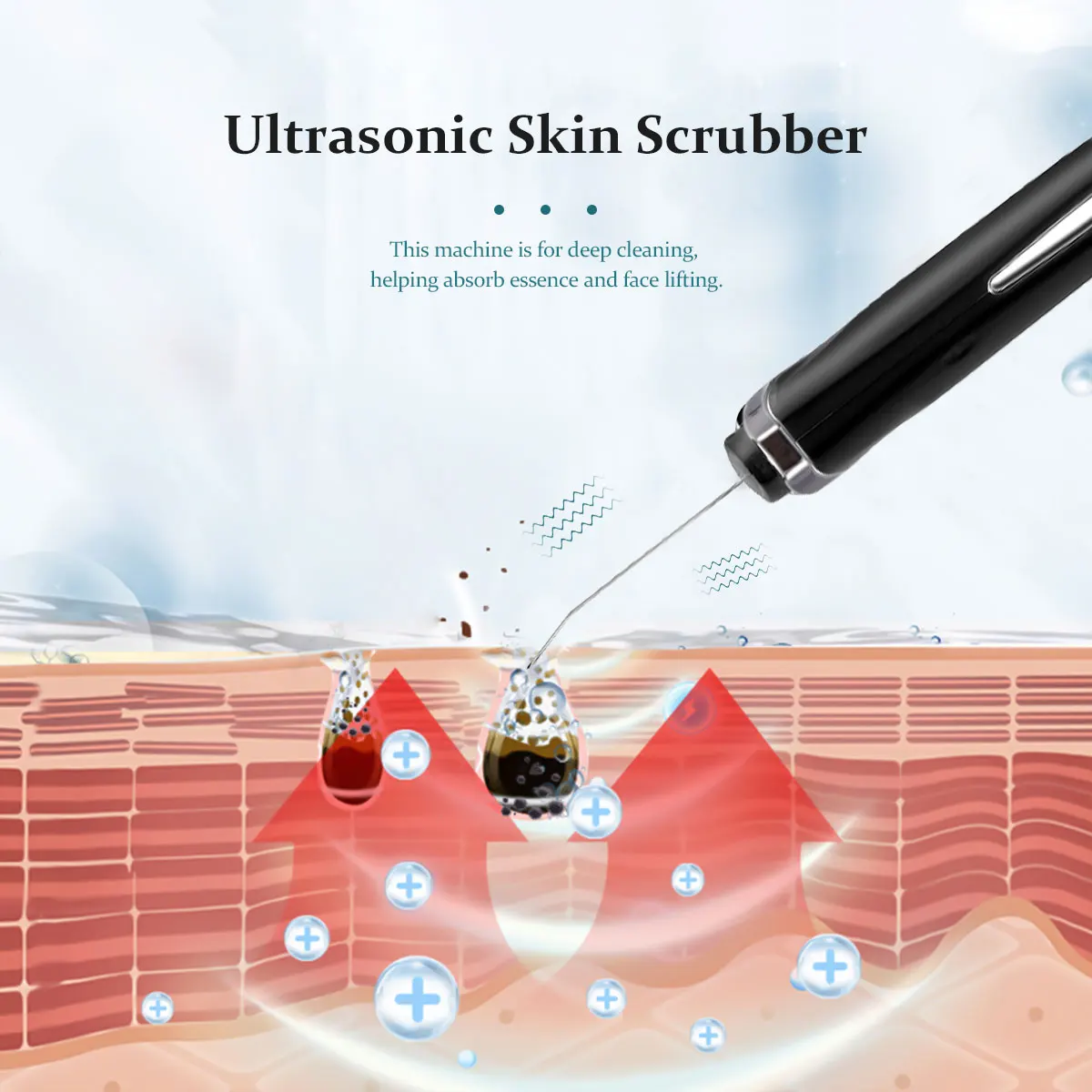 

Ultrasonic Skin Scrubber Facial Peeling Pore Cleaner Exfoliator Face Blackhead Remover Spa Nano Sparyer Steamer