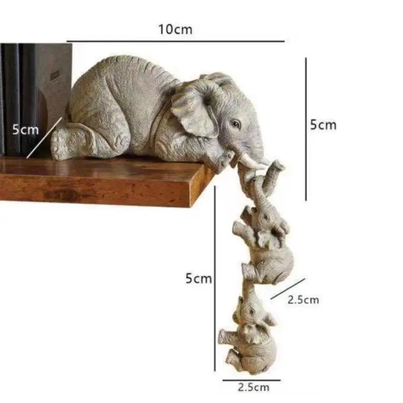 

Creative Elephant Resin Decoration Resin Crafts Elephant Three-piece Decoration Mother And Two Babies Home Decorations