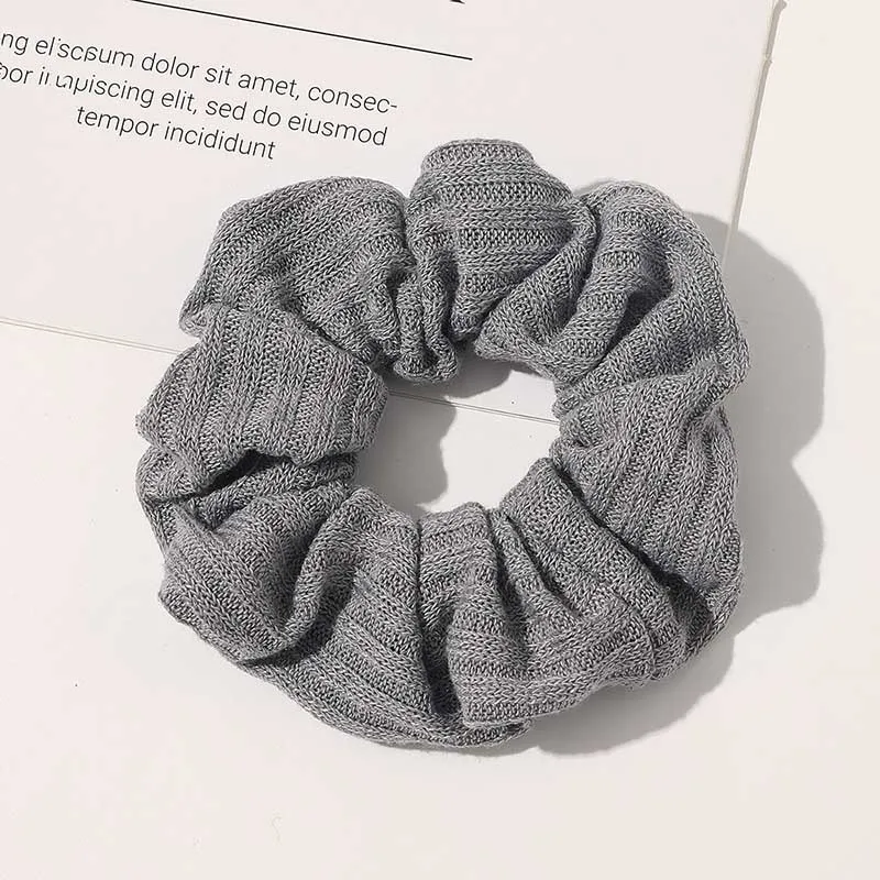 

New Knitting Warm Soft Hair Scrunchies Warm Elastic Hair Band Women Girls Ponytail Holder Hair Rubber Band Hair Accessories