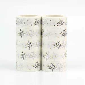 10 шт.лот Милая Золотая фольга в горошек Рождественская васи ленты Дерево DIY Декор Скрапбукинг планировщик клейкие маскирующие ленты школьные поставки