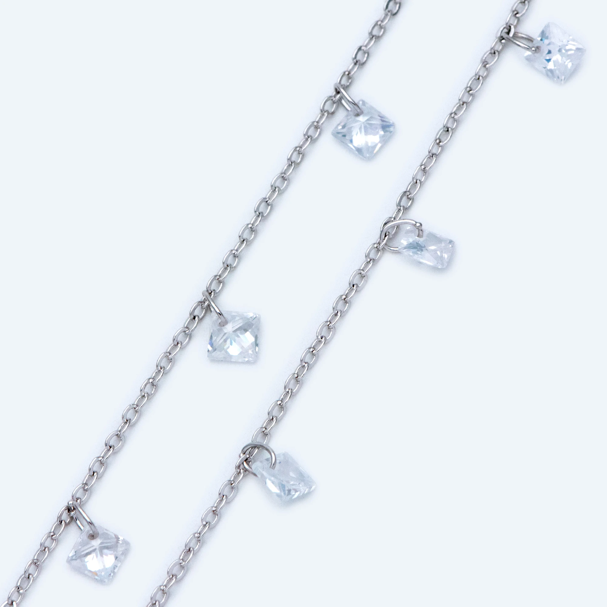 Золотистые/Серебристые цепочки с кристаллами из бисера латунная цепочка