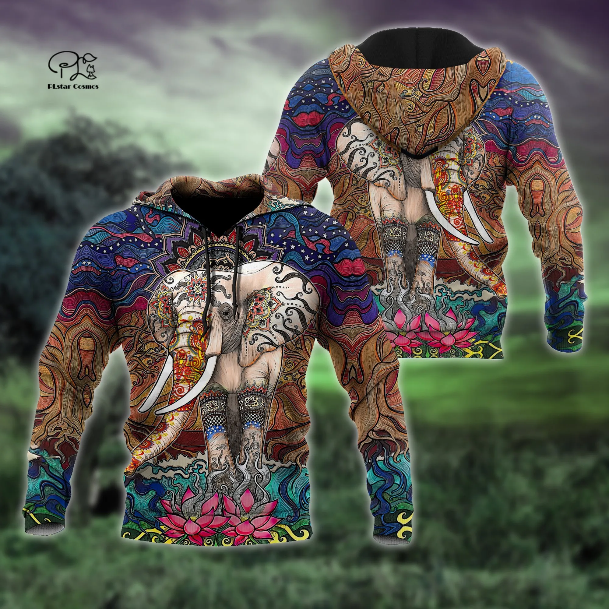 

PLstar Cosmos 3Dprint Newest Mandala Elephant Hippie Harajuku Streetwear Funny Unique Awsome Casual Hoodies/Sweatshirt/Zip R-1