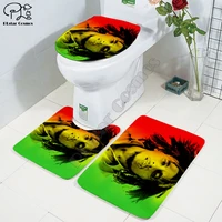 cartoon funny reggae bob marley 3d printed bathroom pedestal rug lid toilet cover bath mat set drop shipping style 3