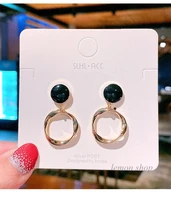 korean style simple design metal circle statement pendant earrings for women 2021 fashion jewelry girls gift