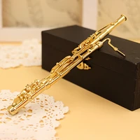 1pcs miniature copper bassoon model mini musical instrument dollhouse ob11 16 action figure accessories bjd decoration gift