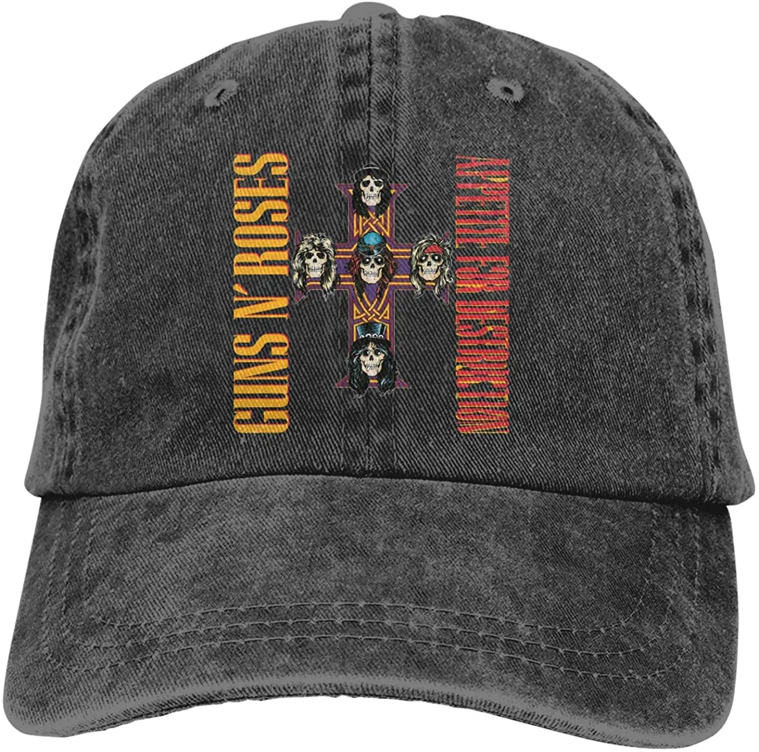 

Guns N' Ro-SES Baseball Cap Retro Washed Cowboy Hat Adjustable Fashion Contrast Color Casual Baseball Hat Unique Trucker Hat Cap