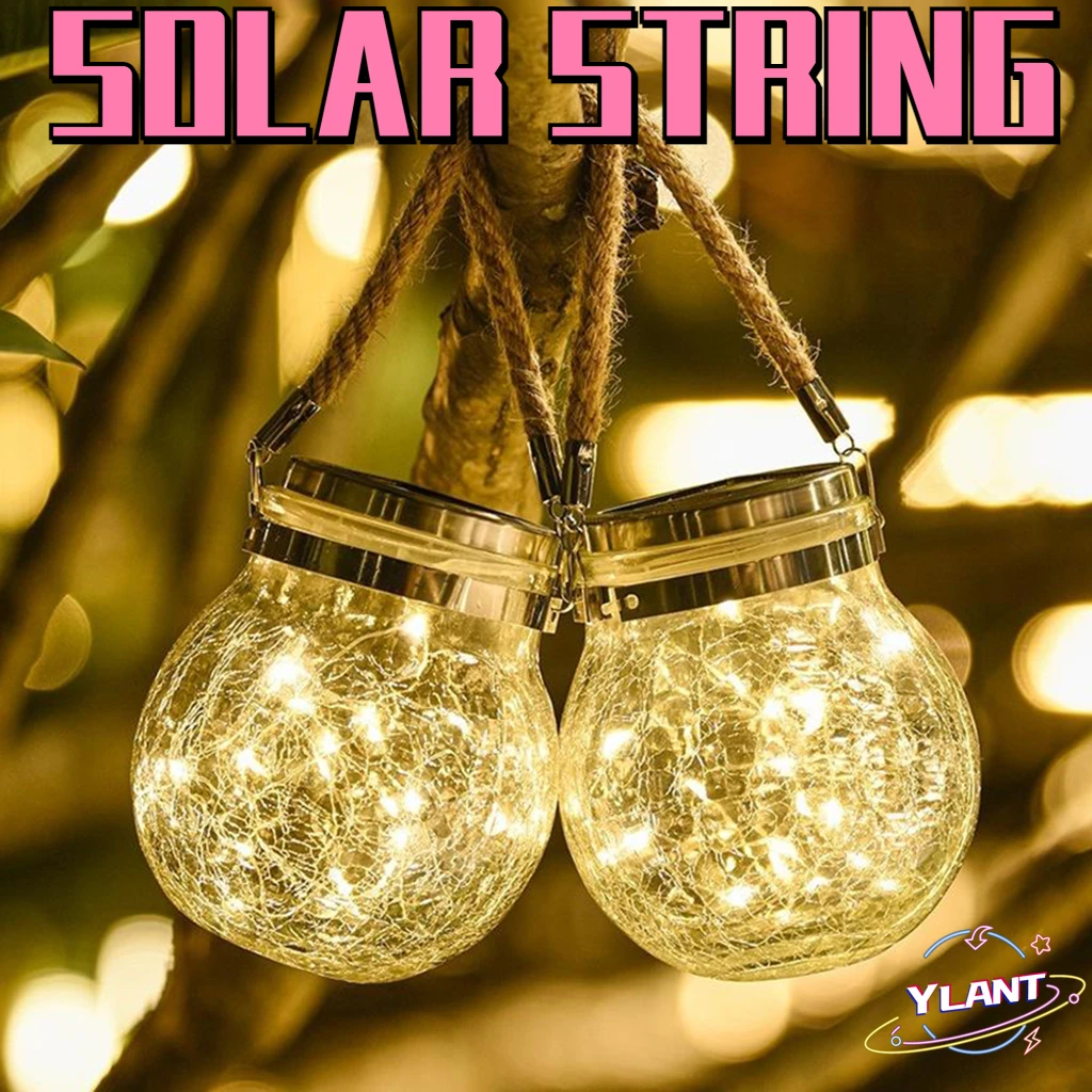 

Ylant 2021 NEW Hanging Solar String Fairy Light Jar Lights LED Garden Decoration Waterproof