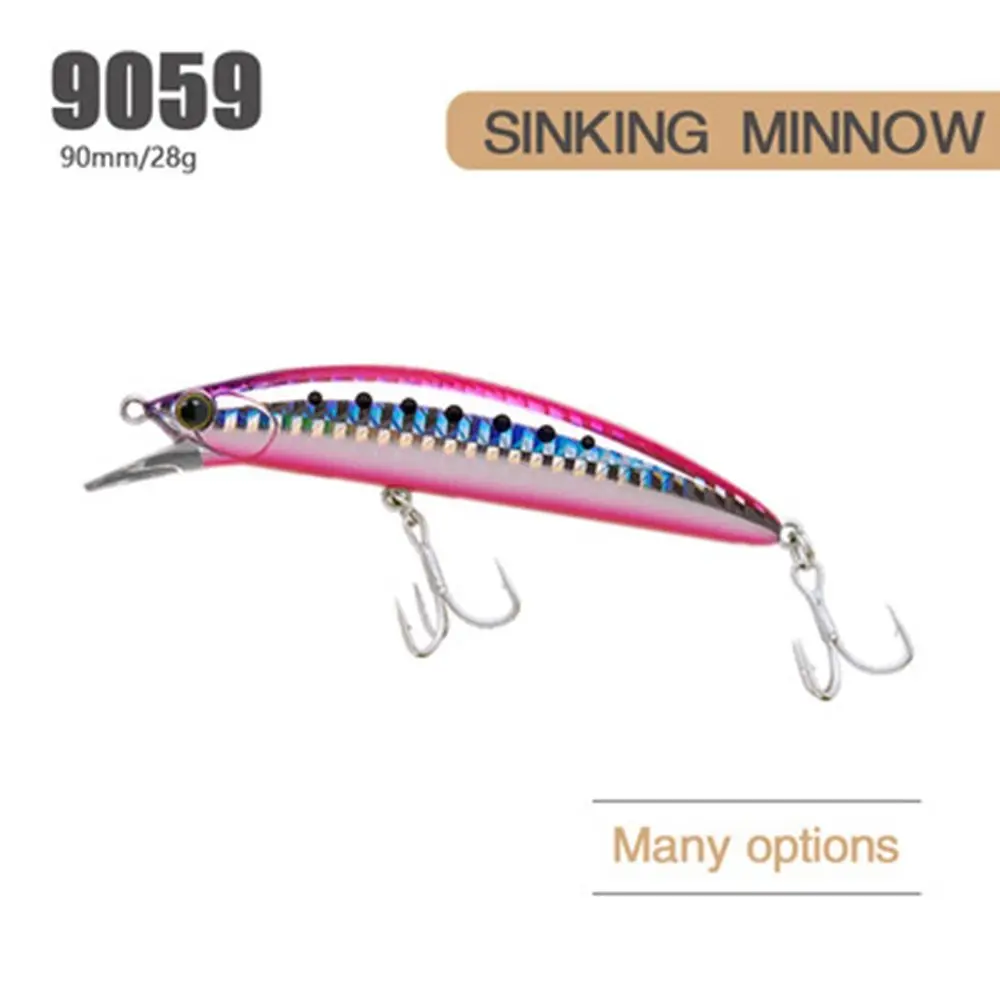 

Heavy surfer minnow 90MM 28G Sinking Minnow Fishing Lure Artificial Bait Saltwater Hard Bait Pike Bass Fishing tackle 2021