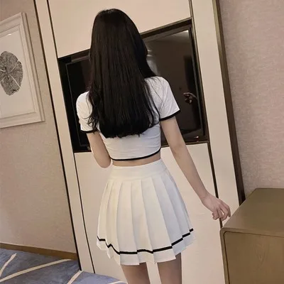 

Детский костюм с юбкой и короткой юбкой в студенческом стиле, универсальный повседневный, удобный светильник и милый