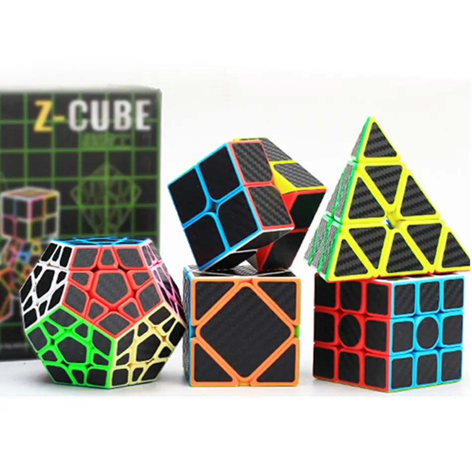 

Z-CUBE 5 Cubes Set 2x2x2 3x3x3 Skew Megaminx 5PCS Speed Cube Set Professional Puzzle Toys For Children Kids Gift Toy