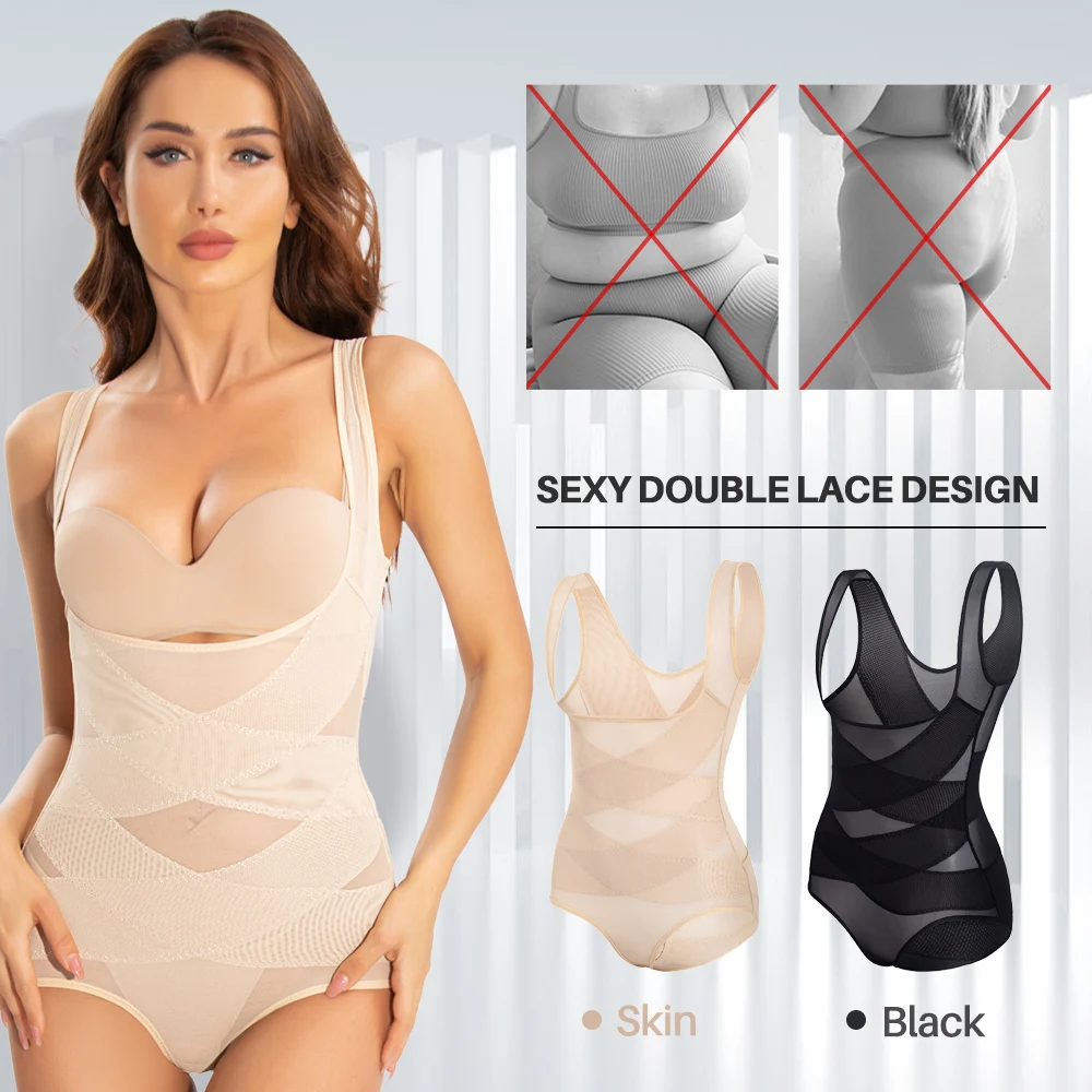 Цветной сексуальный сетчатый корсет 1017 женское боди для похудения с двойным