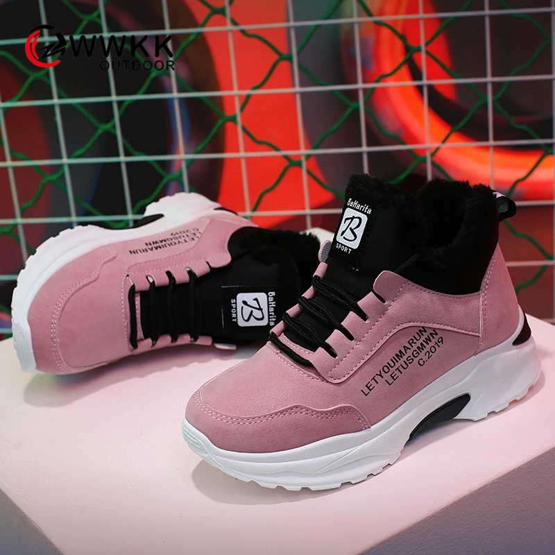 Женская прогулочная обувь WWKK Повседневная Теплая из натуральной кожи на