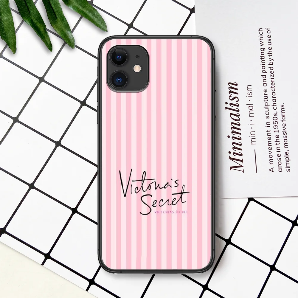 

Victoria Pinks VS Brand Phone Case For IPhone 4 4s 5 5S SE 5C 6 6S 7 8 Plus X XS XR 11 12 Mini Pro Max 2020 black Etui Tpu Shell