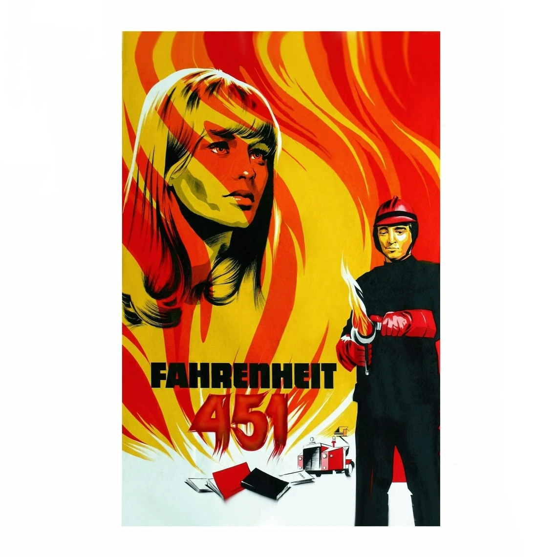 Плакат по мотивам фильма fahренгейт 451 (1966) холст с рисунком оформления интерьера