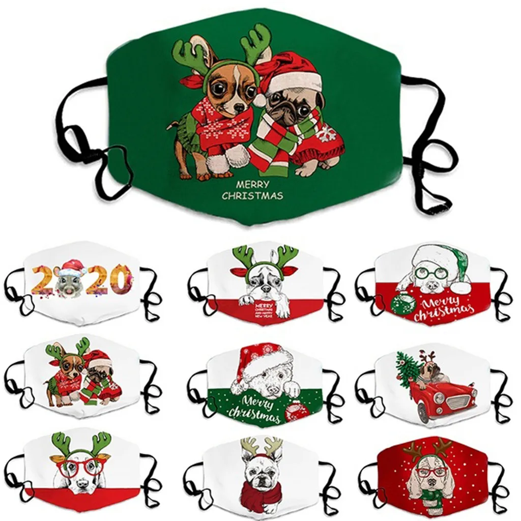Унисекс с рождественским рисунком в виде маска на лицо рождественском стиле