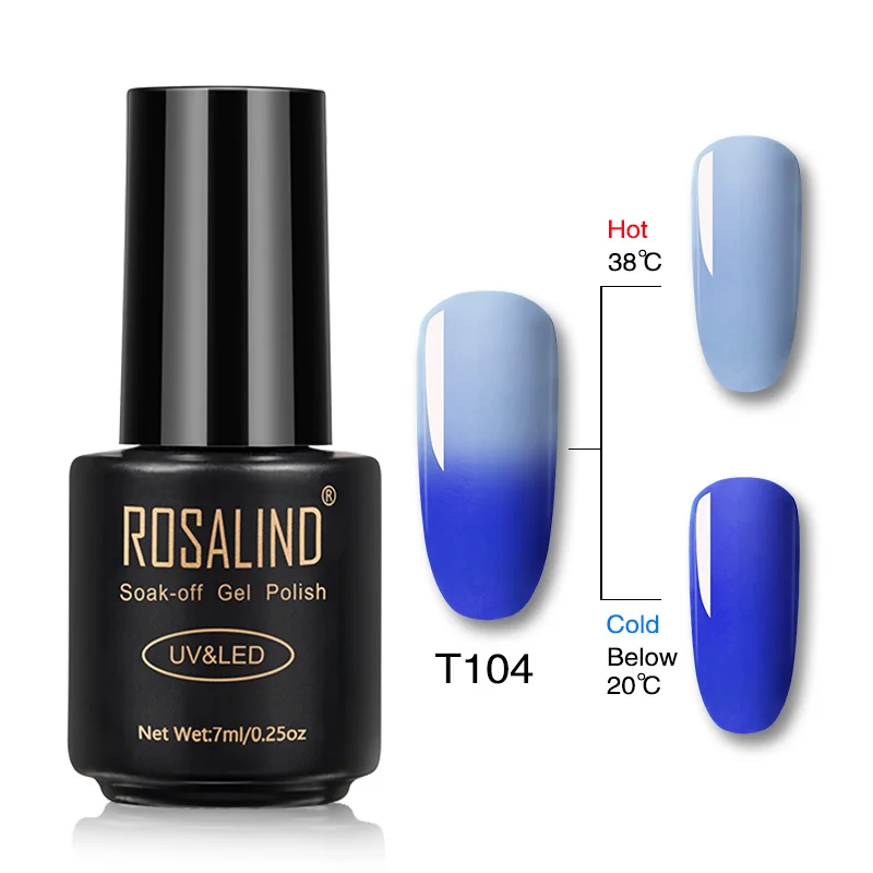 RAT104 ROSALIND гель 1S меняющий температуру лак для ногтей 7 мл замачиваемый Гель-лак для ногтей Полупостоянный УФ светодиодный лак для ногтей - Цвет: RAT104