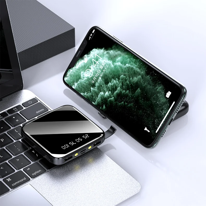 Компактный внешний аккумулятор 20000 мАч быстрое зарядное устройство 2 USB Type C