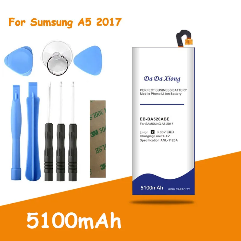 EB BA520ABE 5100 мА/ч батарея для Samsung Galaxy Note 2017 издание A5 A520F SM Замена batteria + Бесплатные