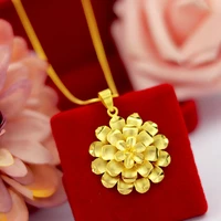 layers flower pendant chain yellow gold filled pretty exquisite charm pendant necklace gift