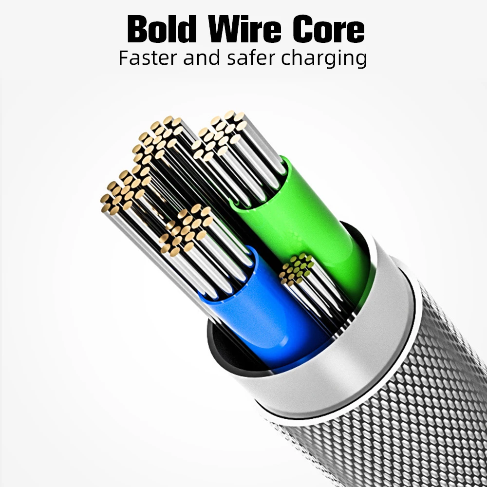 Магнитный кабель anmon зарядный Micro USB Type C светящийся светодиодный для зарядки шнур