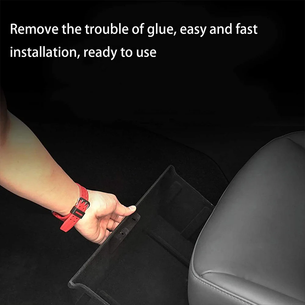 

Under Seat Organizer Box for Tesla Model Y 2021 Car Accessory under Seat Storage Box ABS/Flocking Vehicle Interior