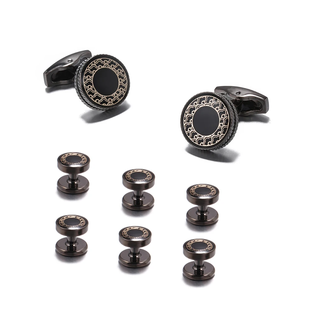 Черная запонка для манжет-гвоздик набор из 8 шт. красивый гвоздик смокинга S20 |