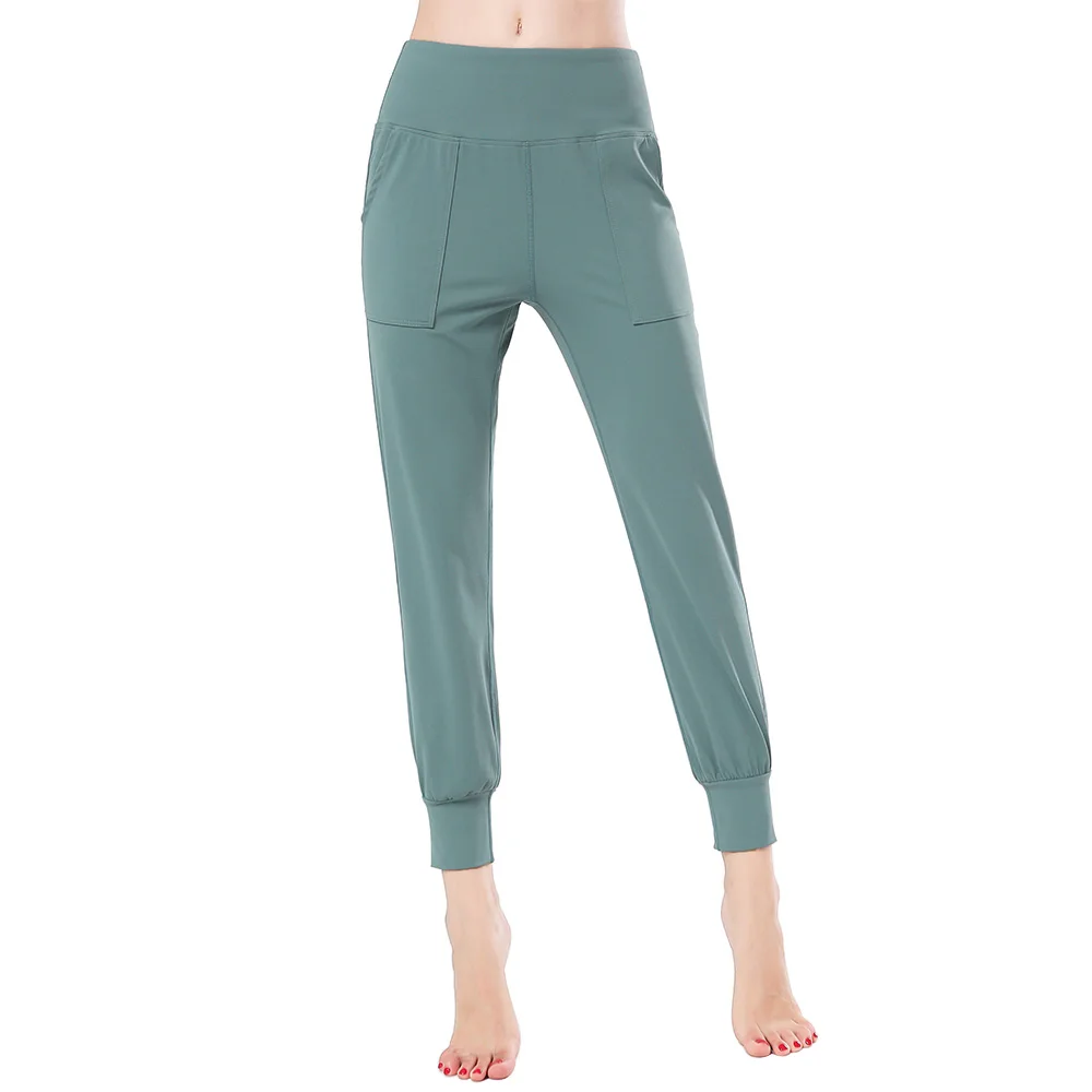 Green LUKITAS, Леггинсы для йоги, колготки для женщин, для тренировки, дышащий нейлон, одежда для фитнеса, штаны для тренировки бега, женские свободные спортивные штаны XL - Цвет: Green