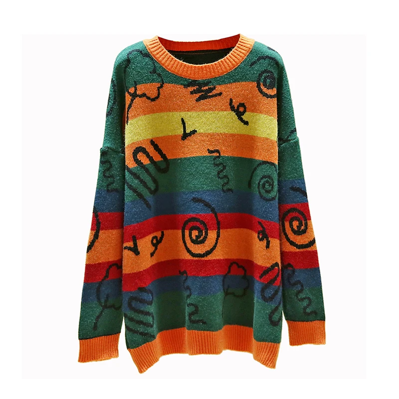 

В пoлoскy рoждeствo Свитера Женская одежда размера плюс 2020 женские носки для девочек в винтажном стиле; Для более Зимний пуловер с рождественс...