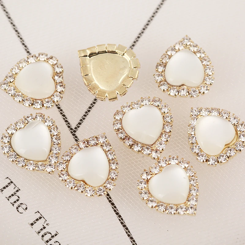 

RESEN 10X14mm Teardrop Sew On Opal Rhinestones Flatback Gold Claw Glue On Garments Glass Crystal Stone