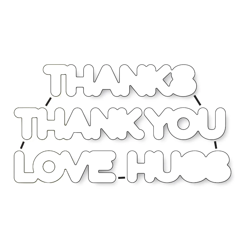 Спасибо чёткого и набора пресс форм &quotЛюбовь Hugs марки металлический Трафаретный