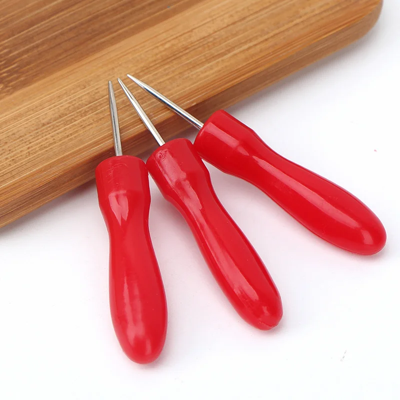 1 шт. шило с прямым крючком и пластиковой ручкой дырокол для кожи металлический