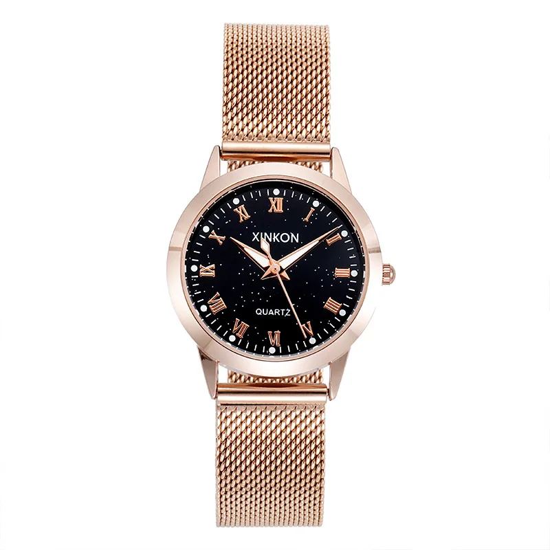 

2020 new star-faced women's watch net band women's watch roman student wrist watch gift shake sound same hot sale