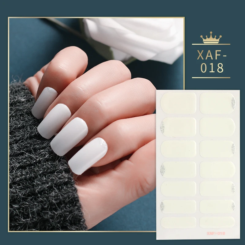 

Glitter Nail Polish Sticker Gradient Glitter Full Nail Wraps Self-Adhesive Nail Art Decals Strips Full Cover Nail Art Stickers